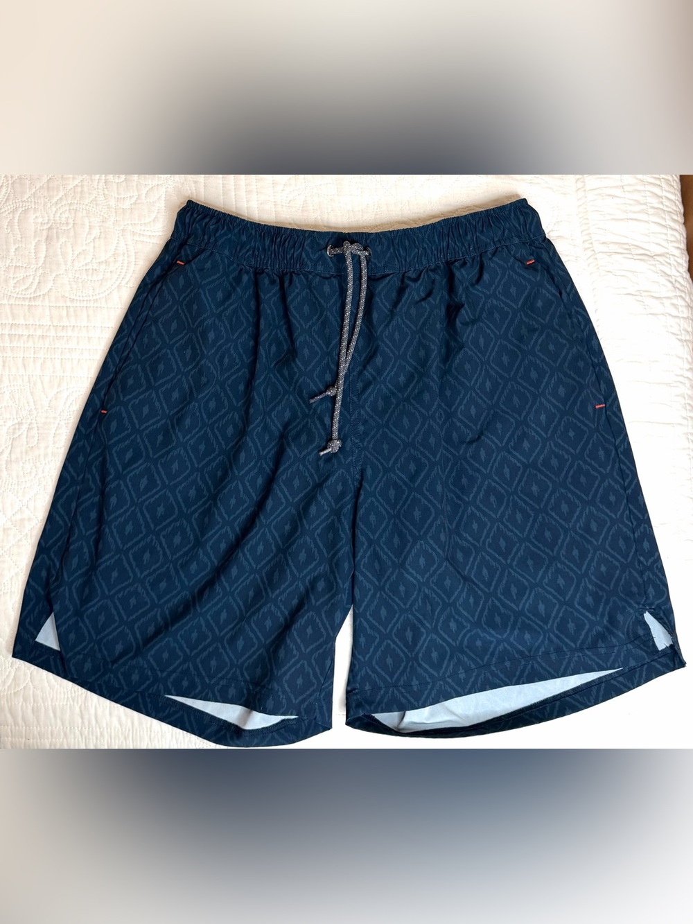 Saxx Multi Sport Athletic Shorts Mens Large Blue Ikat Lined 2N1 Ballpark Pouch